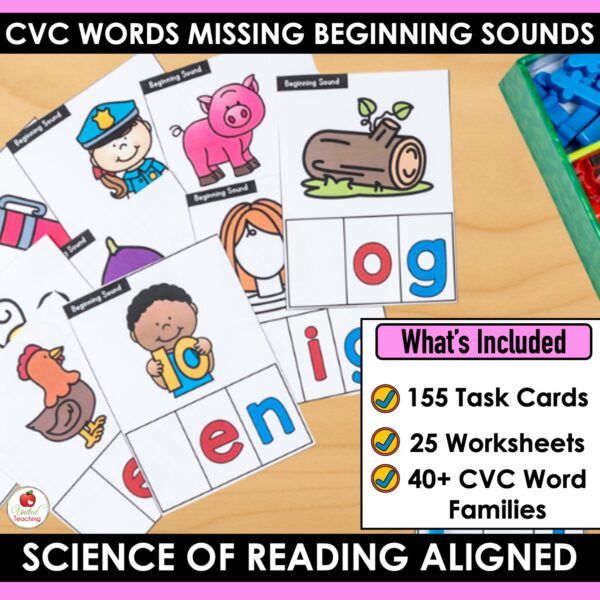 CVC Words Missing Beginning Sounds Task Cards - Image 2