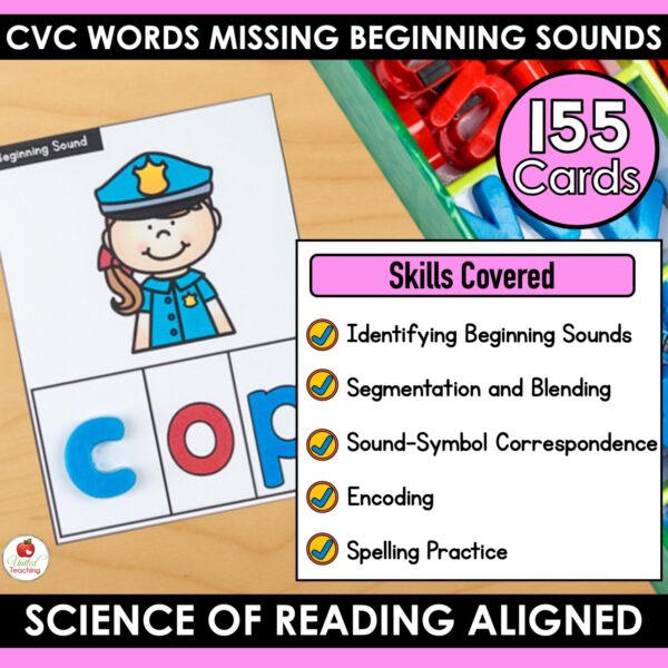 CVC Words Missing Beginning Sounds Task Cards - Image 4