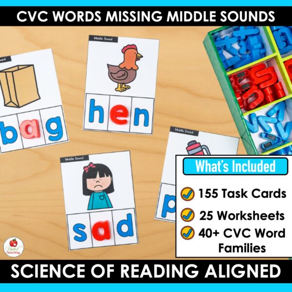 CVC Missing Middle Sounds Task Cards - Image 2