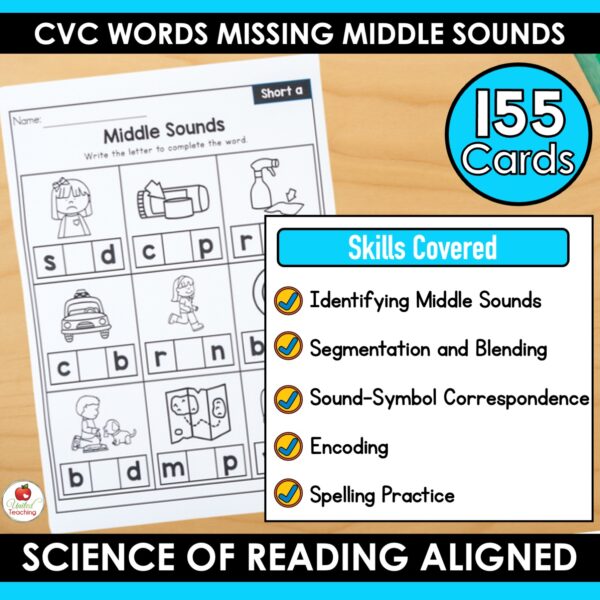 CVC Missing Middle Sounds Task Cards - Image 4