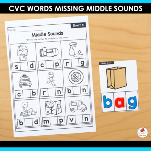 CVC Missing Middle Sounds Task Cards - Image 6