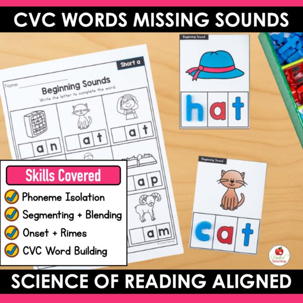 CVC Words Missing Sounds Task Cards Bundle - Image 4
