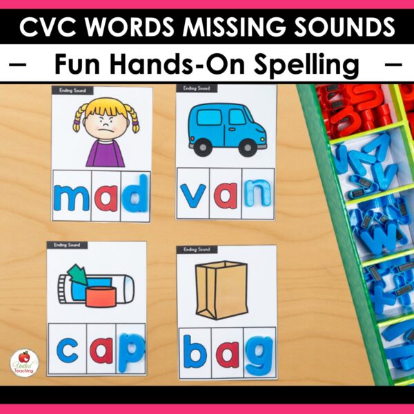 CVC Words Missing Sounds Task Cards Bundle - Image 7