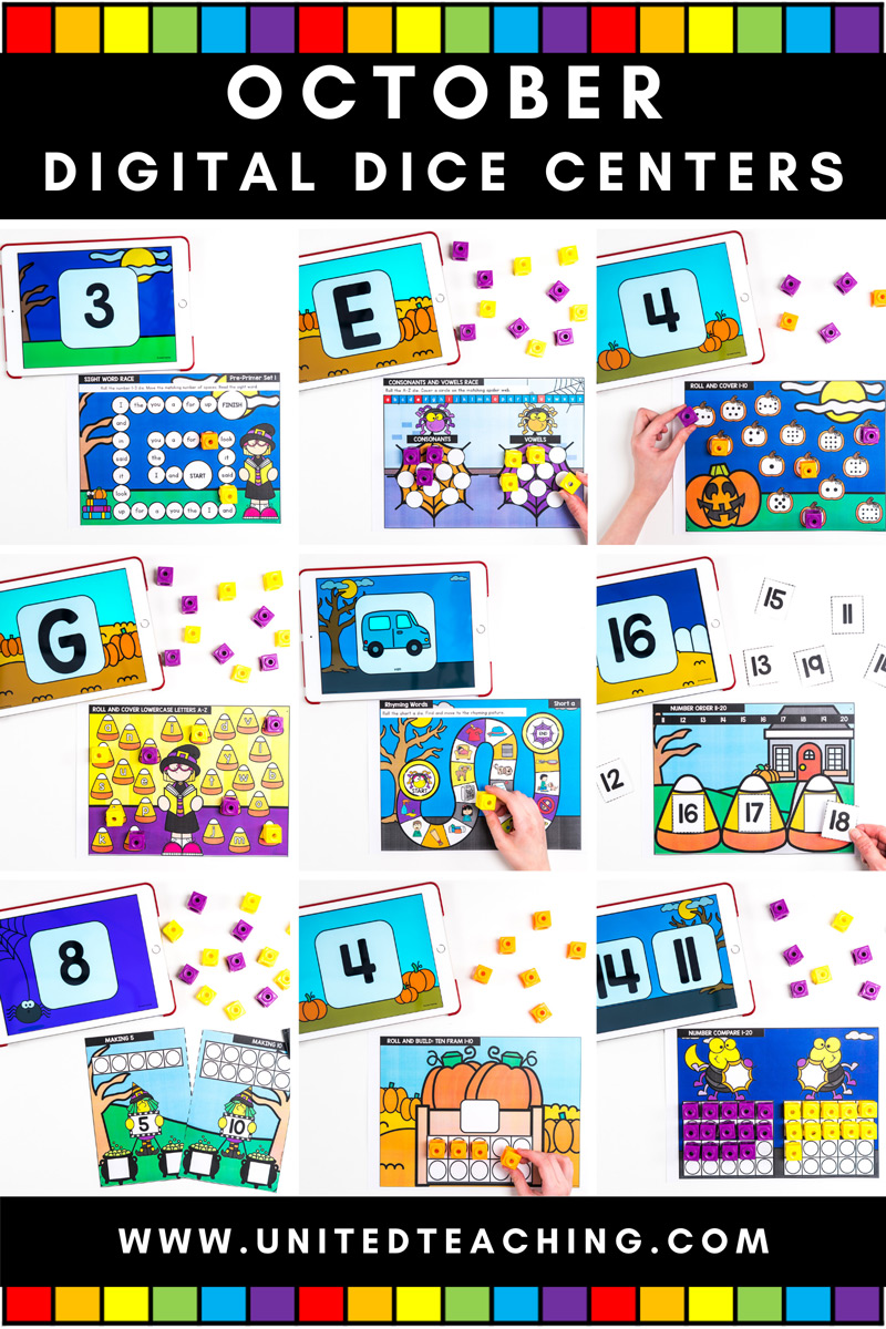 October Math and Literacy Digital Dice Centers