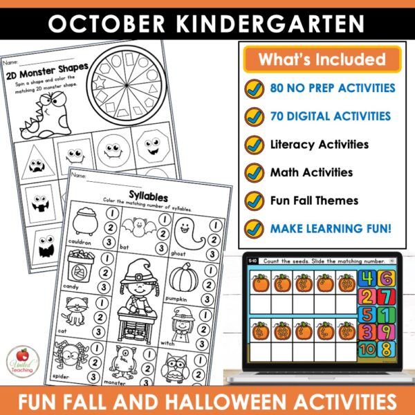 October Math and Literacy Activities for Kindergarten - Image 2