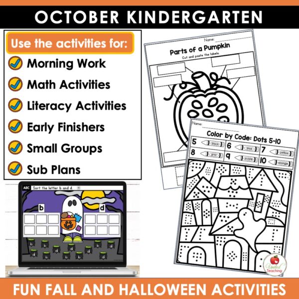 October Math and Literacy Activities for Kindergarten - Image 3