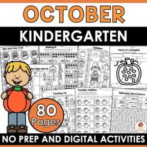 October Math and Literacy Activities for Kindergarten