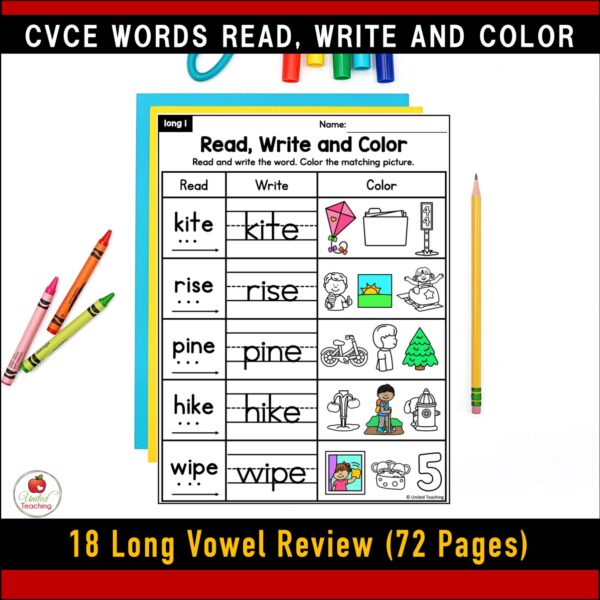CVCE Words Read Write and Color Worksheets Packet - Image 9