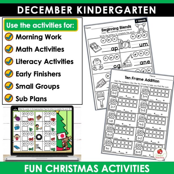 December Math and Literacy Activities for Kindergarten - Image 3