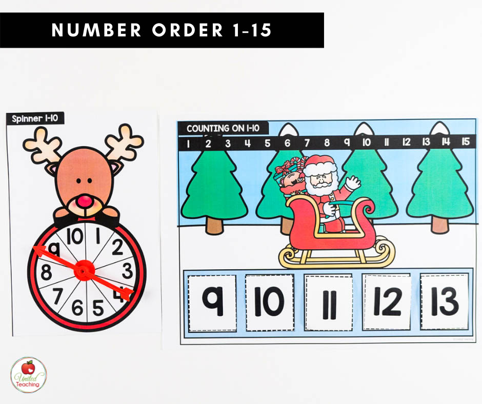 Number Order for Numbers 1-15 Math Center