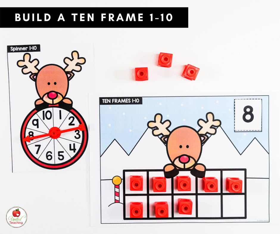 December Build a Ten Frame for Numbers 1-10