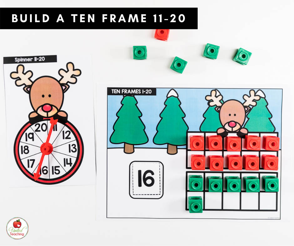Build a Ten Frame for Numbers 11-20 December Math Center