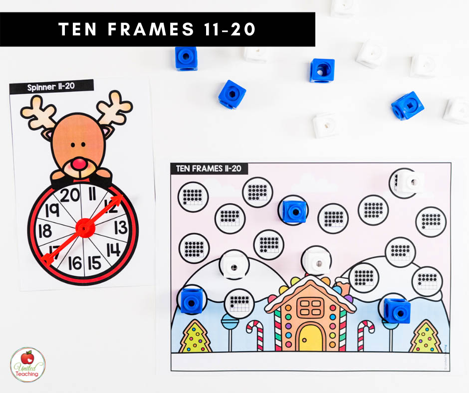 Spin and Cover a Ten Frame for numbers 11-20 math center