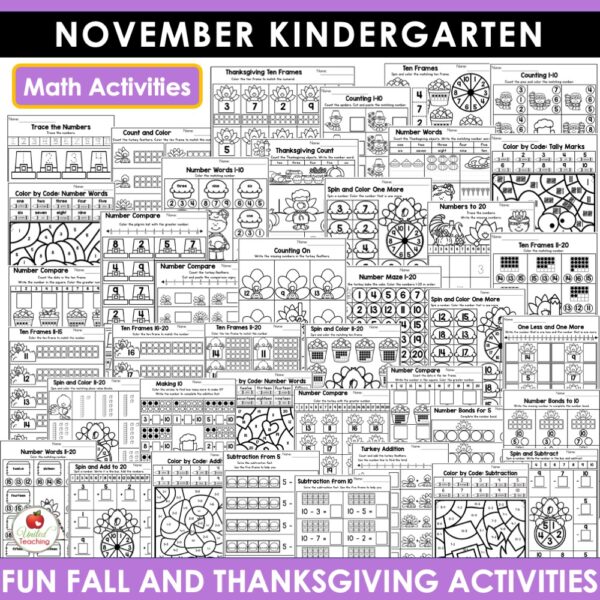 November Math and Literacy Activities for Kindergarten - Image 6