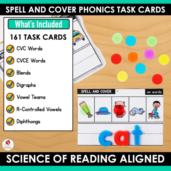 Spell and Cover Phonics Task Cards - Image 2