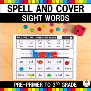 Spell and Cover Sight Words Activity Cover