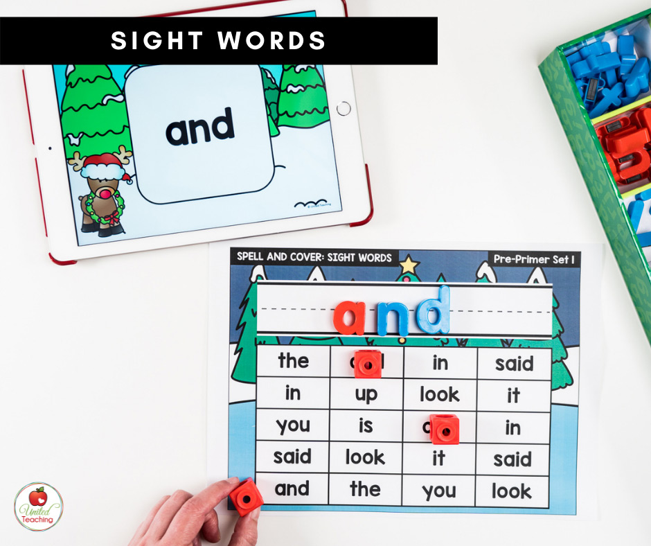 Sight Words Spell and Cover Literacy Center