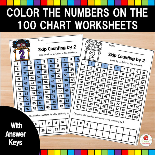 Skip Counting Color the numbers in the 100 Chart Worksheets