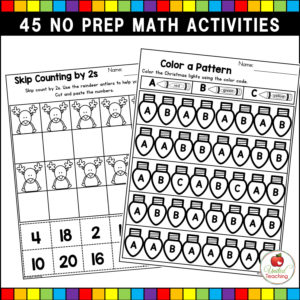 December Kindergarten Math and Literacy Worksheets - United Teaching