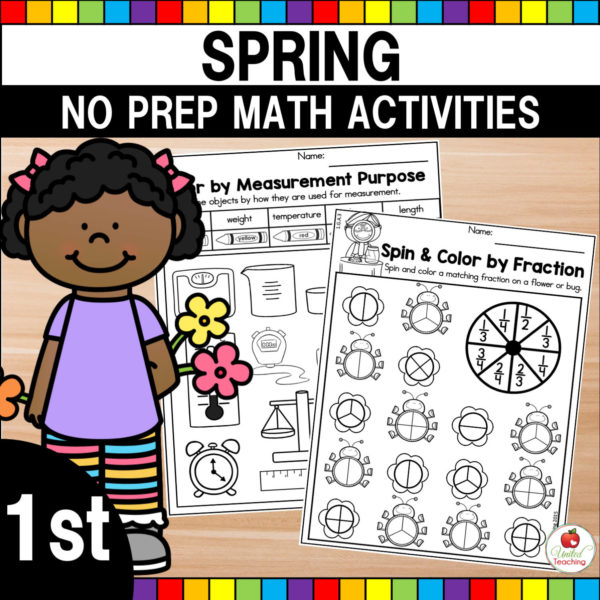 Spring No Prep Math Activities for 1st Grade