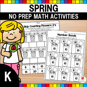 Spring No Prep Math Activities for Kindergarten
