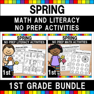 Spring No Prep Math and Literacy Activities for 1st Grade Bundle