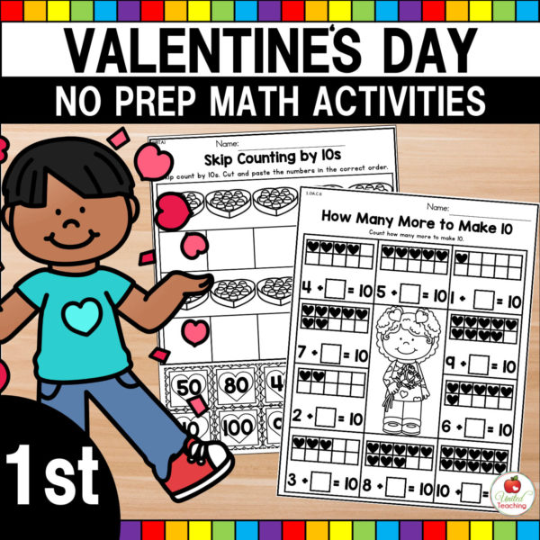 Valentine's Day No Prep Math Activities for 1st Grade