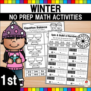 Winter No Prep Math Activities for 1st Grade