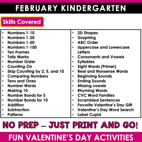 February Math and Literacy Activities for Kindergarten - Image 4