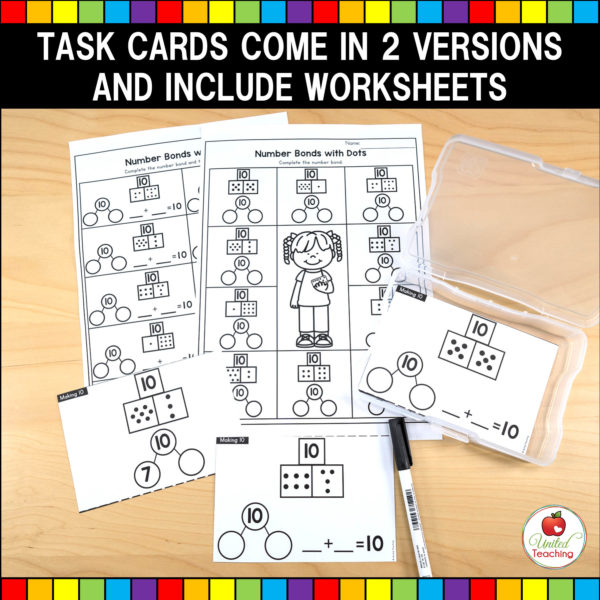 Making 10 Task Cards and Worksheets