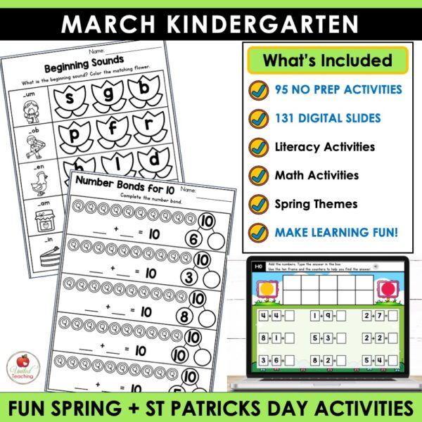 March Math and Literacy Activities for Kindergarten - Image 2