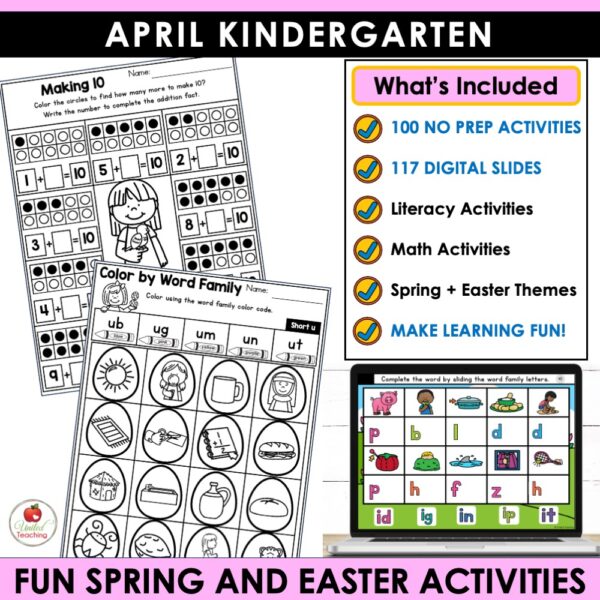 April Math and Literacy Activities for Kindergarten - Image 2