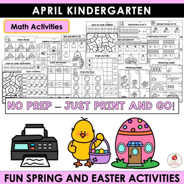 April Math and Literacy Activities for Kindergarten - Image 7