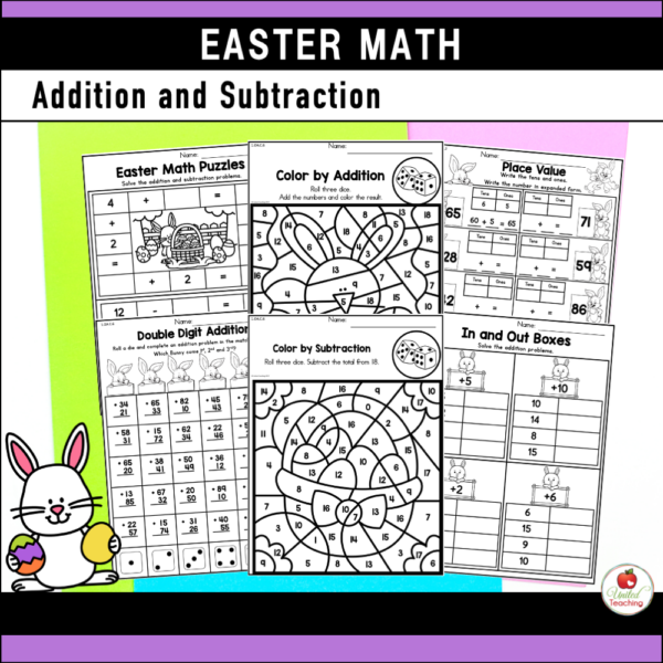 Easter Math Activities for 1st Grade Addition and Subtraction