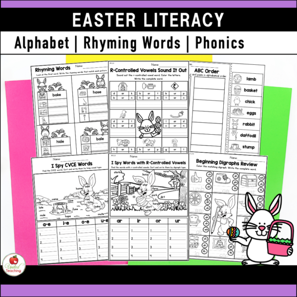 Easter Literacy Activities for 1st Grade Alphabet and Phonics Activities