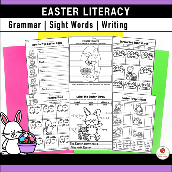 Easter Literacy Activities for 1st Grade Sight Words and Writing