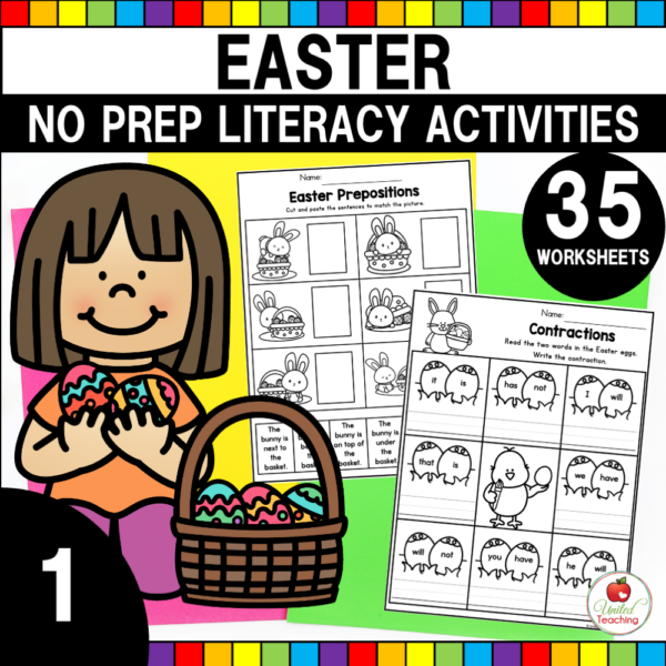 Easter Literacy Activities for 1st Grade Cover