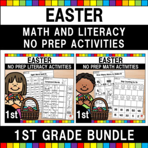 Easter-Math-Literacy-Activities-Bundle-1st-Grade-Cover