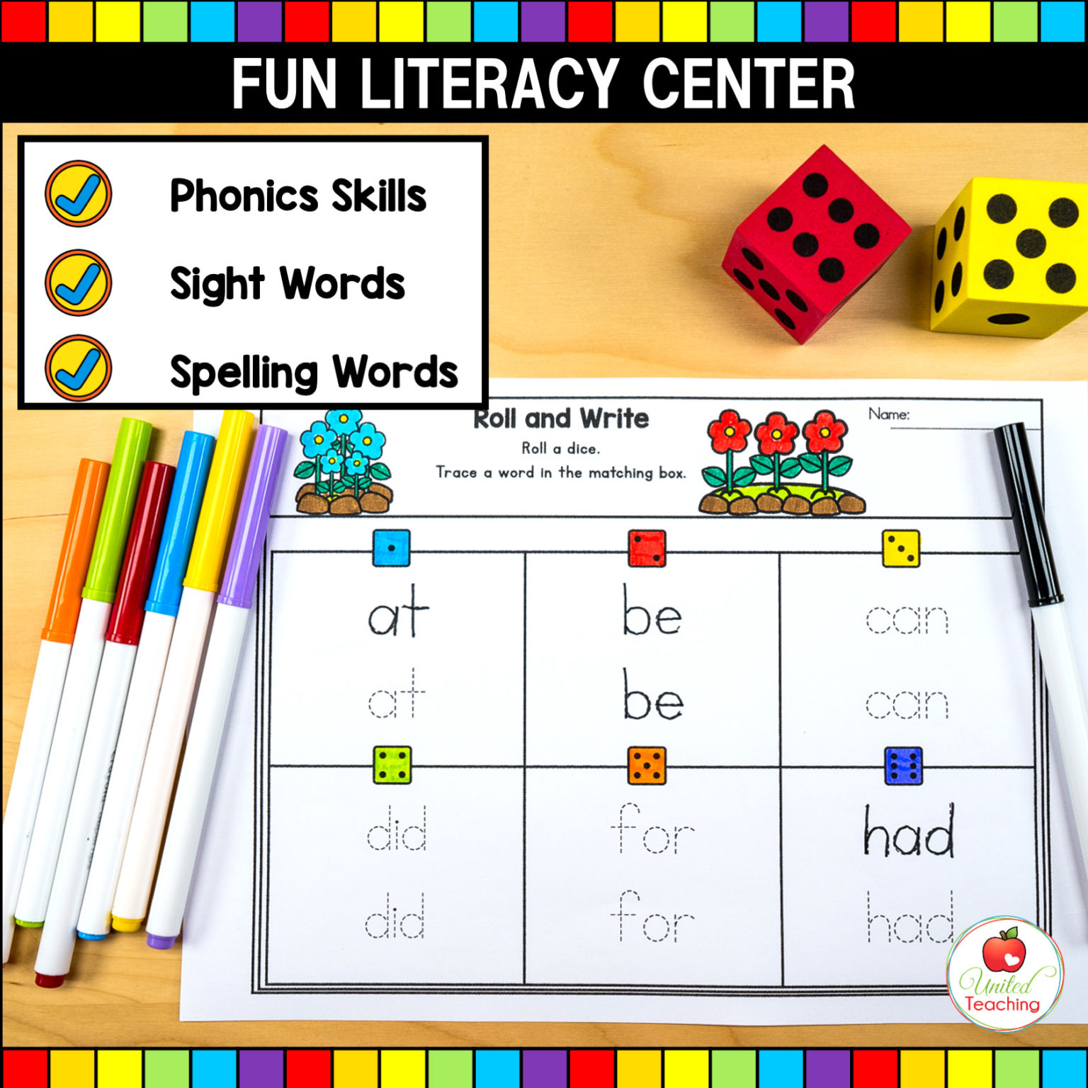 Roll and write editable tracing worksheets united teaching