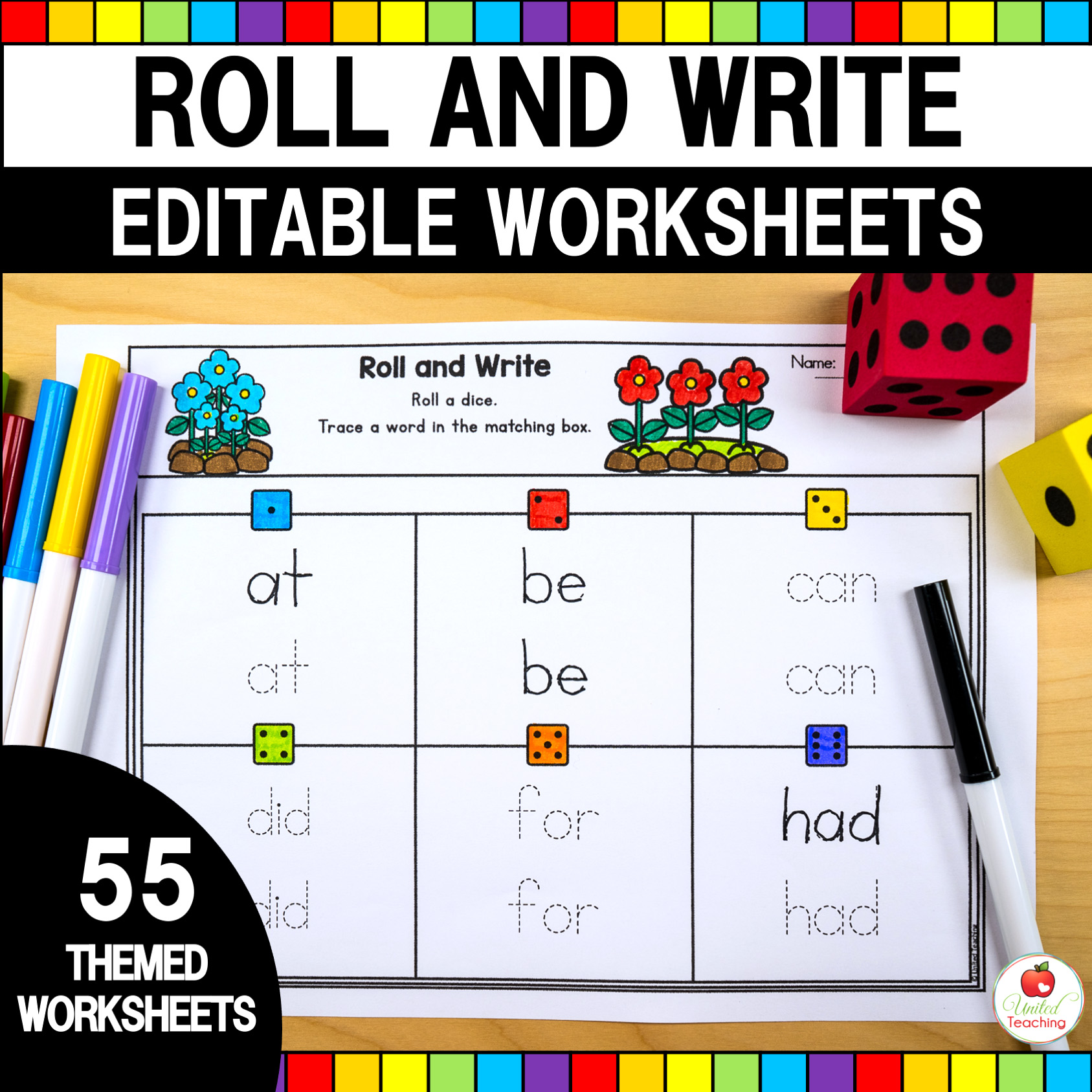 Roll And Write Sight Words