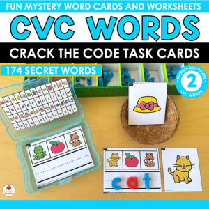CVC Words Crack the Code Task Cards