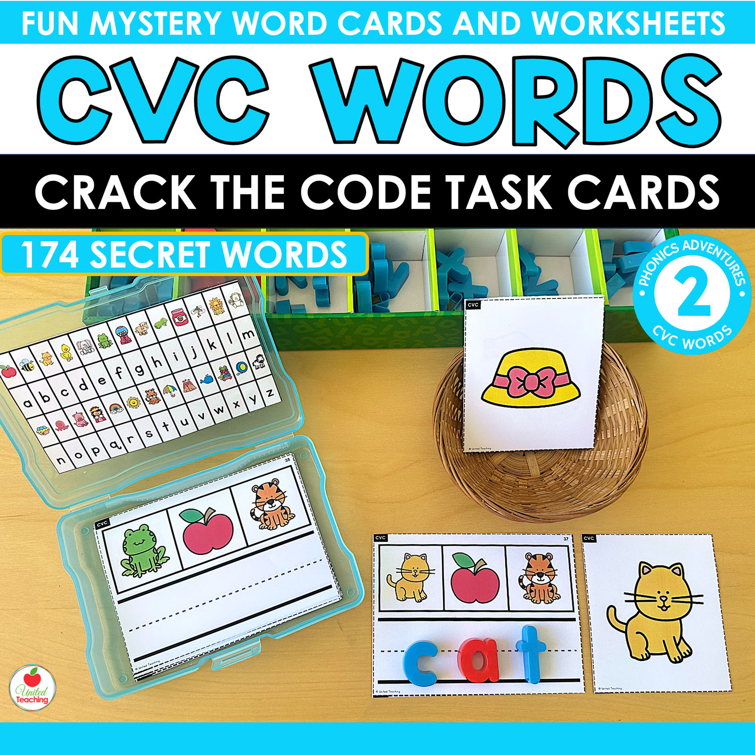 CVC Words Crack the Code Task Cards