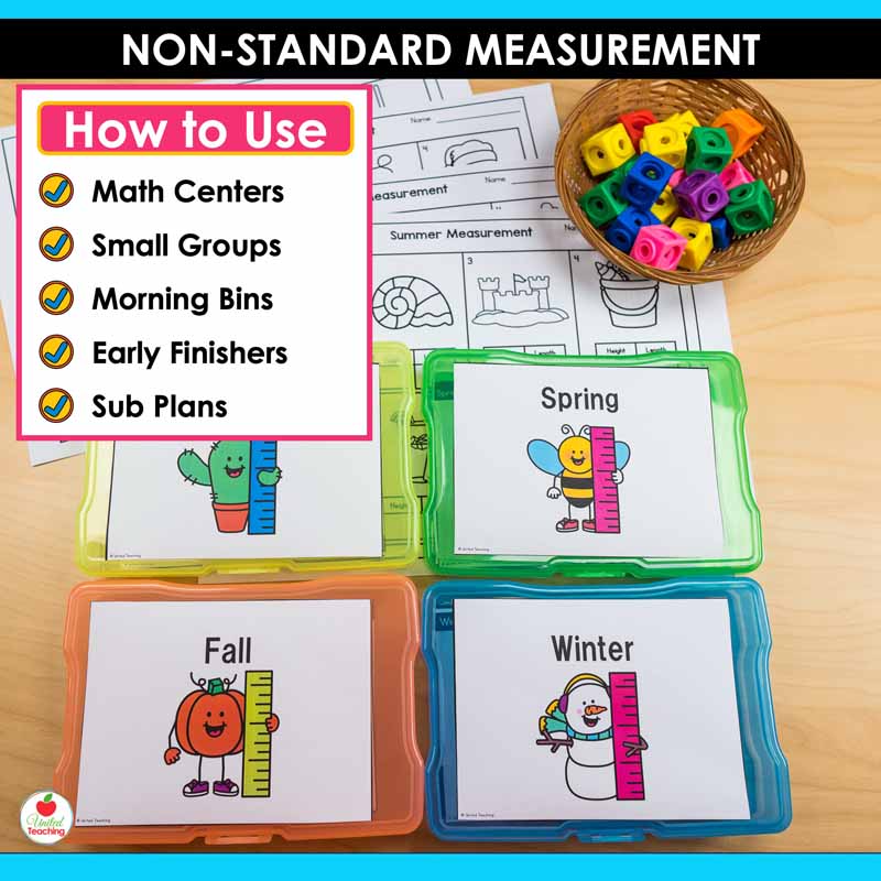 How to use the Non-standard measurement task cards bundle
