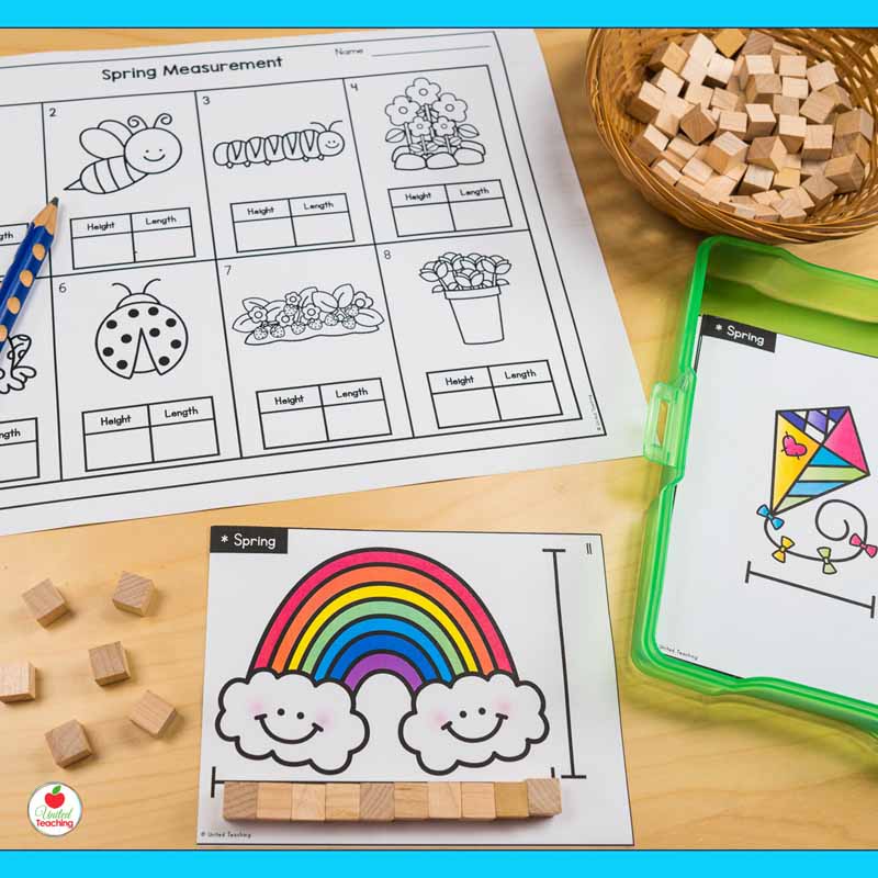 rainbow measurement task card for math centers