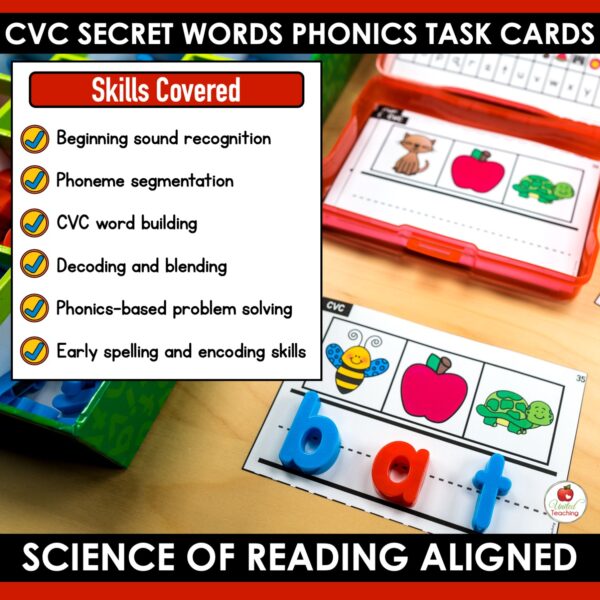 CVC Secret Words Phonics Task Cards - Image 3