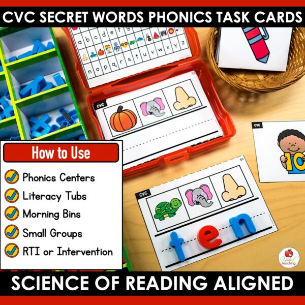 CVC Secret Words Phonics Task Cards - Image 4