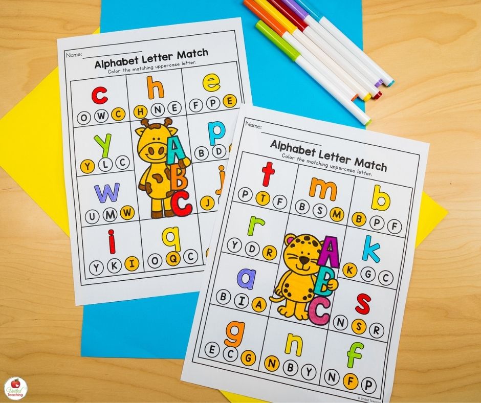 Alphabet Letter Match Kindergarten Worksheets