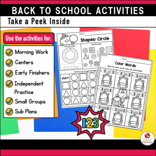 Back to School Activities Bundle for Kindergarten - Image 2