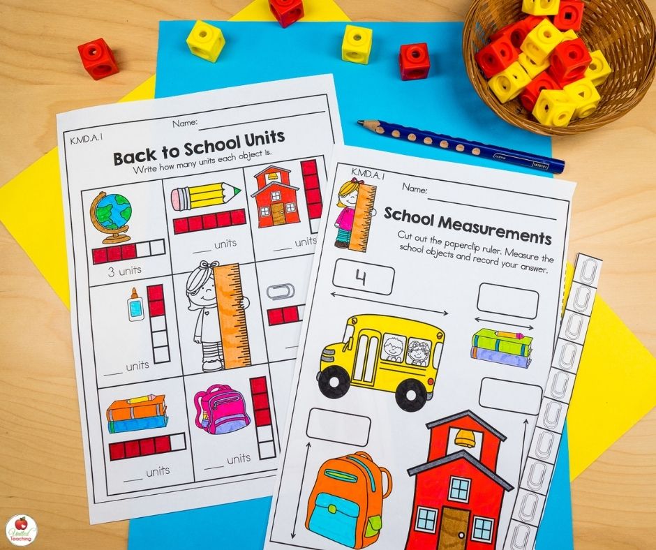 Back to school non-standard measurement worksheets