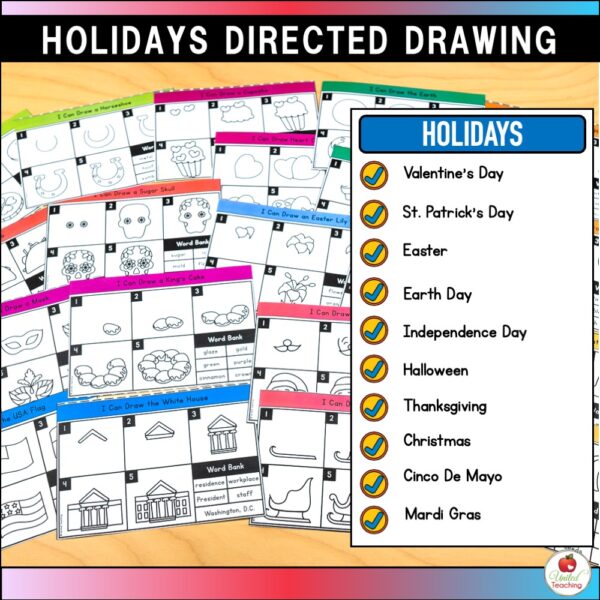 Directed Drawing Holiday Task Cards Holiday List